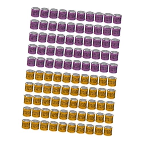 F Fityle 100 Stück Aluminium Fußringe für zierliche Vögel - Vogelbänder 2023, Orange und Violett von F Fityle