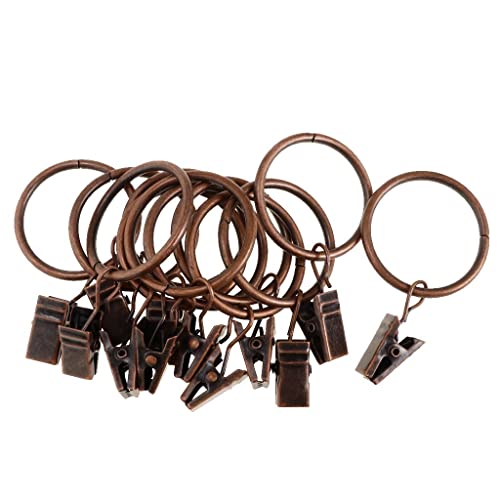 F Fityle 12er-Set aus aus Rundringe Gardinenringe Vorhangringe Clips, Kupfer 25mm von F Fityle