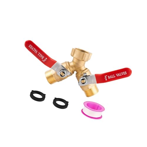 F Fityle 2 -Wege -Gartenschlauch -Splitter 3/4 "Messinggartenschlauch Adapter Tippen Sie auf Adapter mit langem Griff von F Fityle