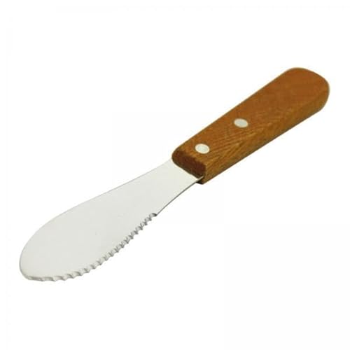 F Fityle 2X Käsestreicher mit Holzgriff, Butterstreicher, Käsestreicher Aus Edelstahl für Käse, Kaltes Buttergebäck Und Andere Haushaltswaren, Braun, 2 STK. von F Fityle