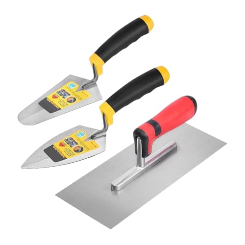 F Fityle 3-teiliges -Handwerkzeug-Set, Fugenmesskellen-Set, mit weichen Griffen, flache Glättekelle, für Betonstuck von F Fityle