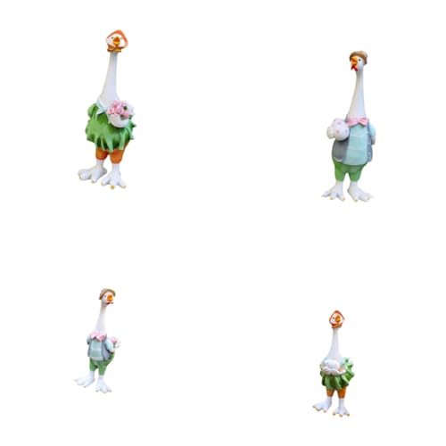 F Fityle 4 Stücke Harzpaar Duck Figuren Duck Ornamente Home Decor Romantic Artificial Ducks Dekor für Rasen Zaun Terrasse Paar von F Fityle