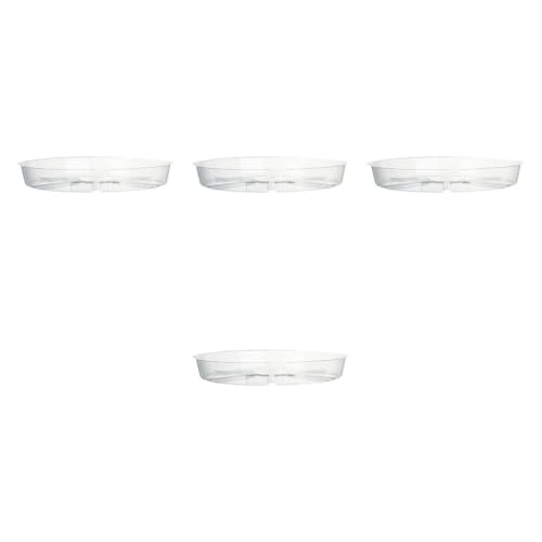 F Fityle 4 Stücke klare Pflanzenunter Untertrecher Blumenpot -Tablett Gartenarbeit wachsen Tablett im Freien Pflanzenschale im Freien, 10inch von F Fityle