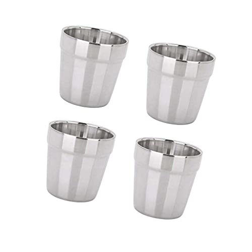 FITYLE 4 pcs 180ml Doppelwandig Becher Isolierbecher Trinkbecher 180ml Set/4pcs von F Fityle