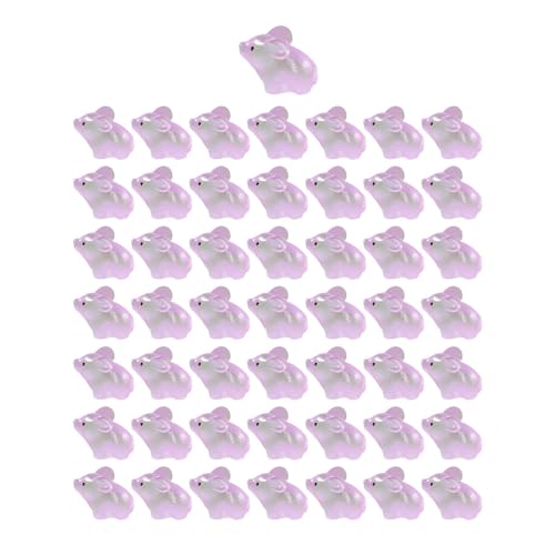 F Fityle 50 x leuchtende Schweine-Mikro-Landschaftsornamente, Set, leuchtet bei Nacht, Heimdekoration, Mini-Tierfiguren für Garten, Landschaft, Weihnachten, helles Lila von F Fityle