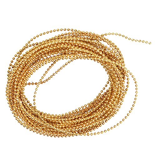 F Fityle 5m 1,5mm Mini Perlen Perlengirlande Perlenband Perlenschnur Perlengirlanden Tischdeko Nagelperlen, Gold von F Fityle
