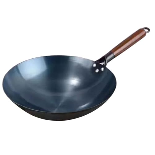 F Fityle Antihaft-Wok, Wokpfanne, Induktionsherd, Kochgeschirr, Pfannen, Universal-Wok mit rundem Boden, Eisen-Wok für gebratenes Brot, Toast, Käse, Omeletts, 40CM von F Fityle