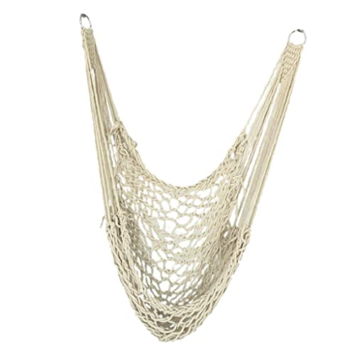 F Fityle Bequemer Hängesessel aus Baumwollseil für den Innen- und Außenbereich, Weiß F Fityle Bequemer Hängesessel aus Baumwollseil für den Innen- und Außenbereich, Weiß von F Fityle