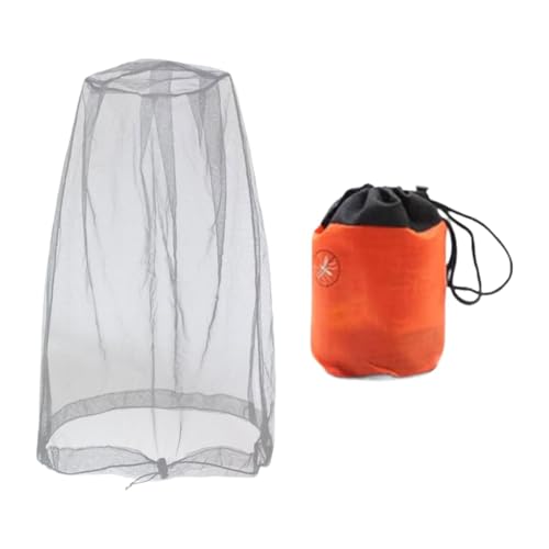 F Fityle Bienengesichtsnetzabdeckung mit Aufbewahrungstasche, Gesichtsnetz, Kopfschutznetz für Outdoor-Wanderungen, Gray S von F Fityle