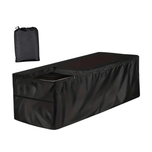 F Fityle Deckbox-Abdeckung, Schutz vor Regen, Schnee, Staub und Blättern, Outdoor-Aufbewahrungsbox, Schatten, Terrassenbank-Abdeckung für Mülleimer, Hinterhof, 130cmx60cmx71cm von F Fityle