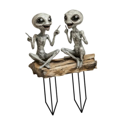 F Fityle Dekorativer Gartenstecker, Hof-Kunst-Dekor, Mikro-Landschaft, 2D-Acryl, plaudernde Aliens, Schild, Übertopf, Dekoration für Blumenbeet F Fityle Dekorativer Gartenstecker, Hof-Kunst-Dekor, Mikro-Landschaft, 2D-Acryl, plaudernde Aliens, Schild, Übertopf, Dekoration für Blumenbeet von F Fityle