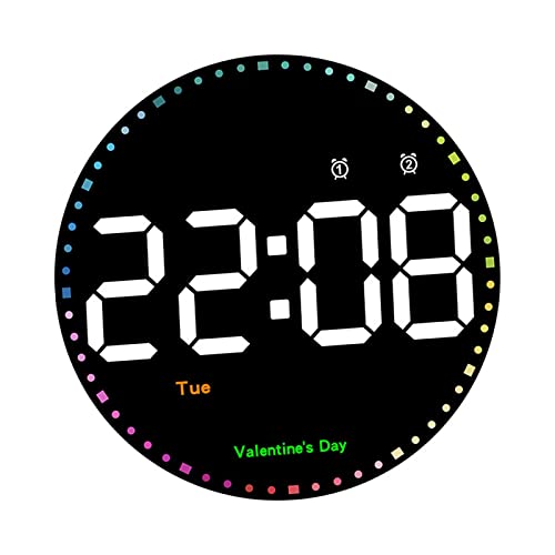 F Fityle Digitale Wanduhr, Wecker, Display, automatische Hintergrundbeleuchtung, Snooze-Kalender, elektronische Uhr, Wanduhr für Schlafzimmer, von F Fityle