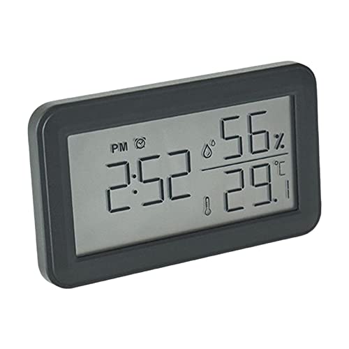 F Fityle Digitaler Wecker, Temperatur- und Luftfeuchtigkeitsmonitor, Moderne elektrische Uhr, LCD-Bildschirm, Datumsanzeige, Tischuhren für Esszimmer, Schwarz von F Fityle