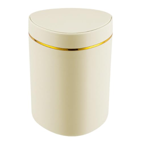 F Fityle Drücken Sie den Typ Mülleimer Can Can Desk Organizer Süßes kleines Mülleimer Wastkorb Press Deckel für Haushalt Kommode Schreibtisch Tabletop, Gelb von F Fityle