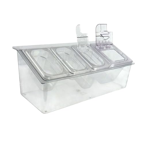 F Fityle Eisgekühlter Gewürz-Servierwagen, Bar-, transparente Salatplatte, 4 Steckplätze von F Fityle