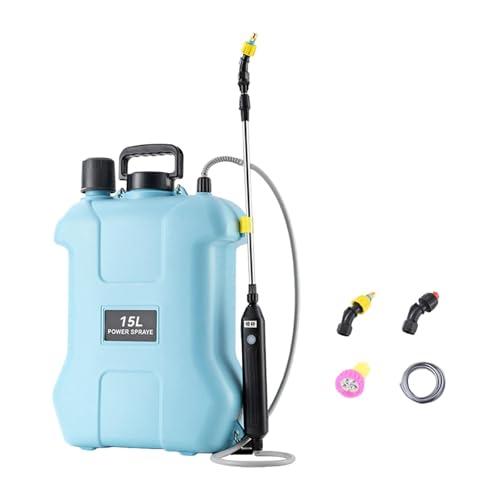 F Fityle Elektrischer Rucksack-Rasensprüher, ausziehbarer Sprühstab, multifunktionale landwirtschaftliche Bewässerung für Haustier-Badehof-Sprinkler, 15l Blau von F Fityle