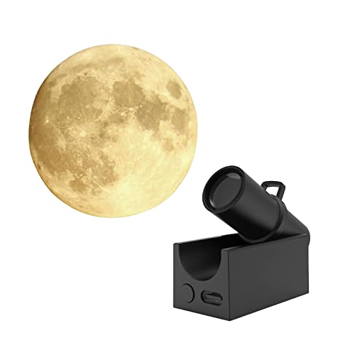 F Fityle Erde Mond Projektionslampe, USB Projektor Licht, 3D Mond Erde Projektion Led Lampe, 2 In 1 Projektor Erde Mond Lampe, Kreative Atmosphäre Nachtlampe für Schlafzimmer, Mondlinse von F Fityle