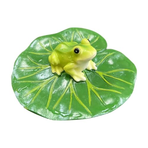 F Fityle Floating Water Lily Leaf mit Frosch -Figur -Landschaftszubehör Multifunktional 10 x 4 cm für Teiche F Fityle Floating Water Lily Leaf mit Frosch -Figur -Landschaftszubehör Multifunktional 10 x 4 cm für Teiche von F Fityle