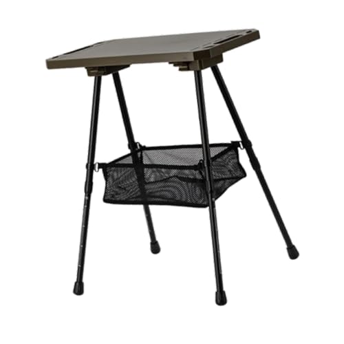 F Fityle Gefaltete Camping Table Schreibtisch Leicht Möbel Verstellbare Höhe mit Maschentasche zum Tailgating BBQ Hinterhof -Picknickgarten, Dunkelgrün von F Fityle