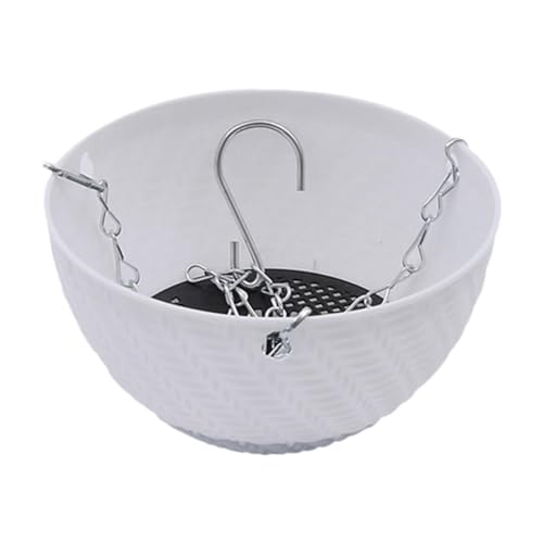 F Fityle Hängekörbe mit Abflusslöchern, Gartendekor-Ornament-Blumentöpfe, hängende Blumentöpfe, für Gartenterrasse, Balkon, Weiß von F Fityle