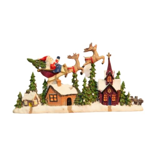 F Fityle -Hausfigur, Weihnachtsdekoration, dekoratives Tafelaufsatz, Desktop-Ornament für Bücherregal, Regal, Schreibtisch von F Fityle
