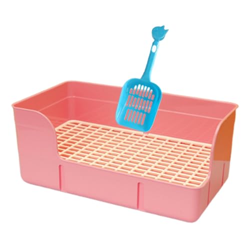 F Fityle Haustier Kaninchen Wurf Ecke Toilette Box Bunny Chinchillas Hamster Tier Badezimmerbedarf Kaninchen Urinal Tablett Gitter Katzentoilette, Rosa von F Fityle