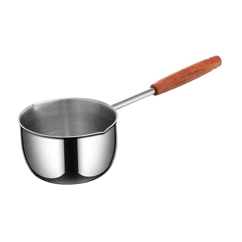 F Fityle Heiße Ölpfanne, Schmelztiegel, Kochgeschirr für den Haushalt mit Holzgriff, Mini-Saucentopf, Milchtopf für Restaurant, Reisen, Herd, Camping, 500 Ml von F Fityle