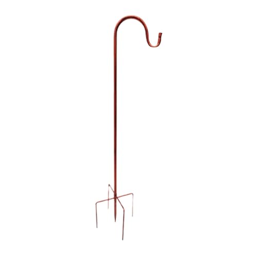 F Fityle Hirtenhaken mit 5 Zinken, Mehrzweck-Vogelfutterpfahl, Garten-Pflanzgefäßhaken für Blumentopf, Solarlicht, Innenschilder, Terrassen, 120cm Höhe von F Fityle