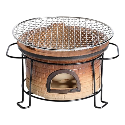 F Fityle Holzkohlekocher Campingkocher Teekessel Multifunktionaler Grillofen für Teestube BBQ Garten Kochender Tee von F Fityle