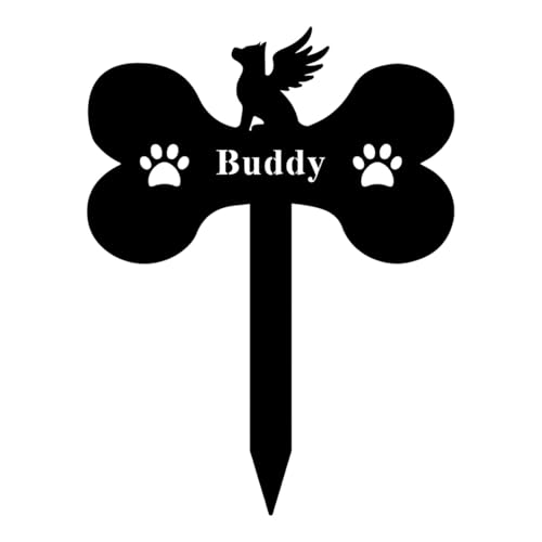 F Fityle Hunde Gedenkstufe Grab Plaque Ornament Metall Sympathie Geschenk Hunde Grabstein Haustier Grab Marker für Gartenfriedhof Rasen im Freien im Freien, Kumpel von F Fityle