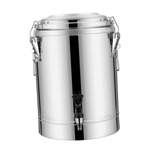 F Fityle Isolierter Getränkespender heißer Getränkebehälter mit Thermalmilch Tee Eimer Teefass für Kaffeebreiesaft, 10l von F Fityle