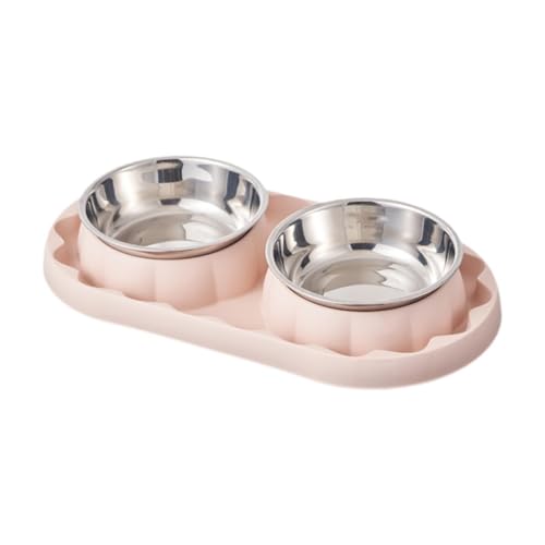 F Fityle Katzenfutternäpfe Welpennäpfe Futterstation Große Kapazität Auslaufsicher Bequem Futter- und Wassernäpfe, Pink von F Fityle