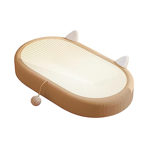 F Fityle Katzenkratzpad mit Spielzeug, Katzen Kratzbrett Sisal, Kratzunterlage Katze, Kratzbrett Pappe Oval, Kratzmöbel Kratzspielzeug, Interaktives Kratzbrett Wellpappe, Cat Scratching Board, Stil d von F Fityle