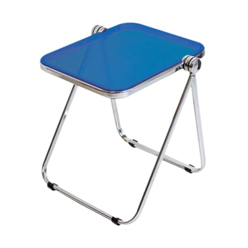 F Fityle Kleine Faltbare TV -Tabletttisch, Esstisch Schlafzimmer Klappertisch winziger Schreibtisch für Gartenbalkon Schlafsaal Nachttisch Couch, Blau von F Fityle