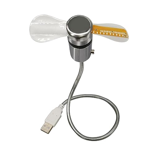 F Fityle LED-Uhrenventilator, USB-Uhrenventilator, Haushalt, praktisch, tragbar, flexibel, Kühlventilator, multifunktionaler Ventilator für von F Fityle