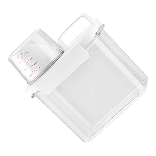 F Fityle Luftdichter Waschmittelspender mit Messbecher, Waschmittel Waschpulver Aufbewahrungsbox, Laundry Detergent Dispenser, Waschmittelbox Vorratsbehälter für Pulver Waschmittel, 1,1 l von F Fityle
