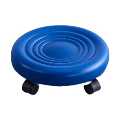 F Fityle Niedriger Rollhocker -Stiefelhocker mit 360 ° Caster Tief kleine Stühle PU robuste Pediküre für Maniküre mechanisch, Blau von F Fityle