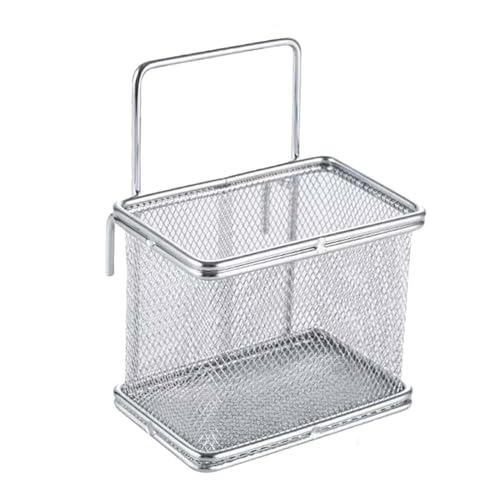 F Fityle Nudelsieb Edelstahl Korb, Nudel Sieb, Mini Frittierkörbe zum Servieren, Entleeren Sieb, Frittierkorb zum Spülen, Mesh Food Strainer, Frying Basket für Pommes Frites Nudel Kochen, 11x7x9cm von F Fityle