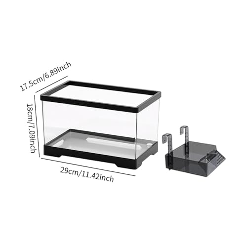 F Fityle Schildkrötenpanzer Aquarium Reptilien Habitat Terrrapin Versteck Tortoise Gehege Starter Kit Wasser Terrarium zum Ruheln, Schwarz, M with Platform von F Fityle