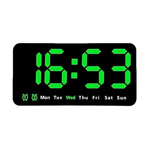 F Fityle Schreibtisch-Digitaluhr, LED-Wecker, LED-Uhren, Datum, Kalender, Temperatur, elektronische Uhr, Wanduhr für Schlafzimmer, Erwachsene, Halle, Festival, GRÜN von F Fityle