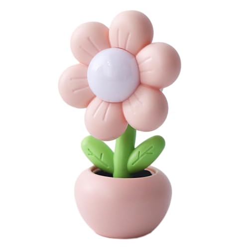 F Fityle Topfpflanze Kleine Tischlampe Schlafzimmer Ambientelampe Desktop Ornamente Nachttischlampe Tischlampen für Schreibtisch Schlafzimmer Party Badezimmer, Rosa von F Fityle