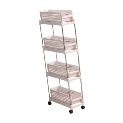 F Fityle Utility Cart Slim Storage Cart, Multi -Tier -Trolley -Speicherorganisator Küchenregale für Küchenschmaler Ort Waschraum, 4 Schichten von F Fityle