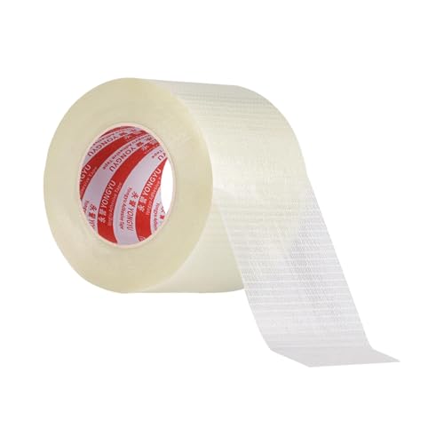 F Fityle Verstärktes Glasfaserband, transparentes einseitiges Klebeband, Umreifungsband, Verpackungsbänder zur Verpackungsbefestigung, 50mm 50 Meter von F Fityle
