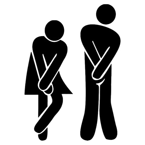 F Fityle WC-Schilder Männer Frauen, Toilettenschilder Damen Herren Klebend, Lustig Toiletten Hinweisschild Aufkleber Mann Frau, 2er-Set Toilettentürschilder für Restaurant Einkaufszentrum, Schwarz von F Fityle