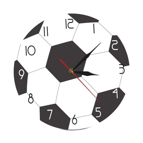 F Fityle Wanduhr Stille Sweep Fußball -Design kreative dekorative für Kinder Schlafzimmer Wohnzimmer Wohnzimmer Klassenzimmer Klassenzimmer von F Fityle