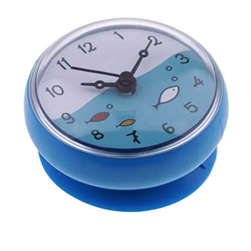 F Fityle Duschuhr Bad Clock Küchenuhr Wanduhr Badezimmer Saugnapf Uhr Spiegeluhr, Auswahl, Blau von F Fityle