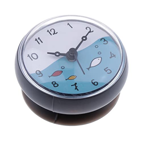 F Fityle Duschuhr Bad Clock Küchenuhr Wanduhr Badezimmer Saugnapf Uhr Spiegeluhr, Auswahl, Grau von F Fityle
