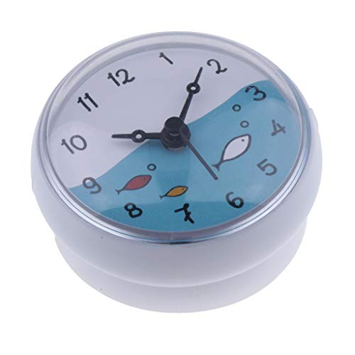 F Fityle Duschuhr Bad Clock Küchenuhr Wanduhr Badezimmer Saugnapf Uhr Spiegeluhr, Auswahl, Weiß von F Fityle