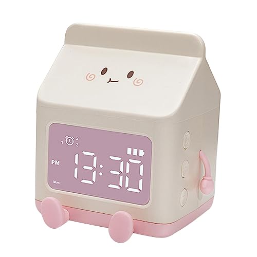 F Fityle Wecker Digital Kinder Mädchen, Digitaluhr mit Weckerfunktion, Kreativ Kinderwecker Snooze Reisewecker Nachtlicht Tischuhr Dekor Typ C Wiederaufladbar für Kinderzimmer, ROSA von F Fityle