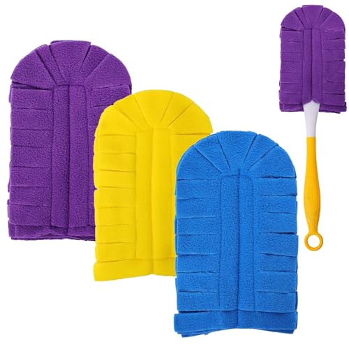 Flammi 360° Fleece-Staubwedel-Nachfüllpackungen für Swiffer, wiederverwendbar, strapazierfähig, kompatibel mit Swiffer Handstaubwedel (3 Stück, gemischte Farben) von F Flammi